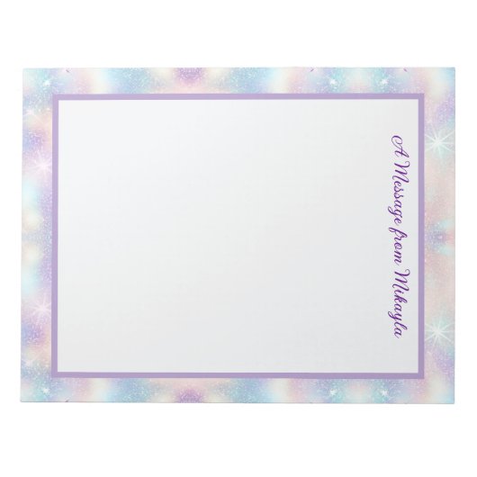 Irridescent Glitter  Notizblock (Vorderseite)