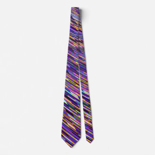 Irridicent Multicolored Stripes Neck Tie Krawatte