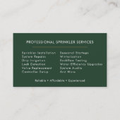 Irrigation Contractor Professional Visitenkarte (Rückseite)