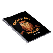 Irritable Owl Syndrom Funny Angry Owl Cartoon Pun Notizblock (Rechte Seite)