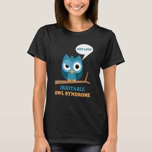 Irritable Owl Syndrom Grumpy Owl Ibs Joke Pun T-Shirt (Vorderseite)