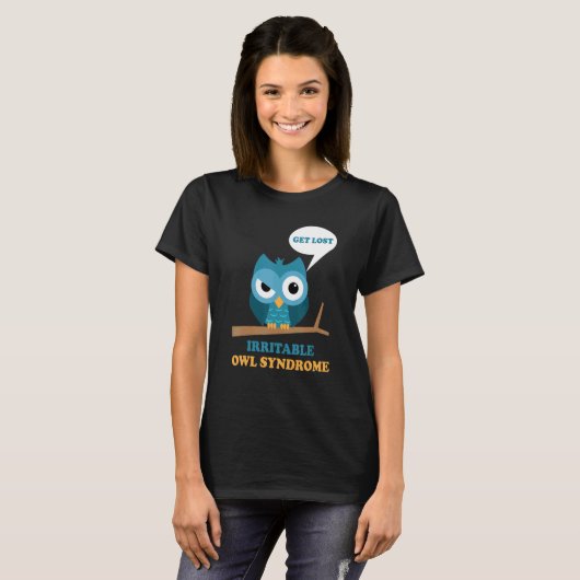 Irritable Owl Syndrom Grumpy Owl Ibs Joke Pun T-Shirt (Vorne ganz)