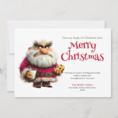 Irritated Santa digital comic Christmas greeting  Feiertagskarte (Vorderseite)