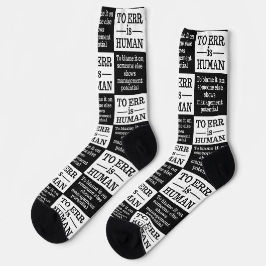 "Irrtum ist menschlich" Socken (Linkes Detail)
