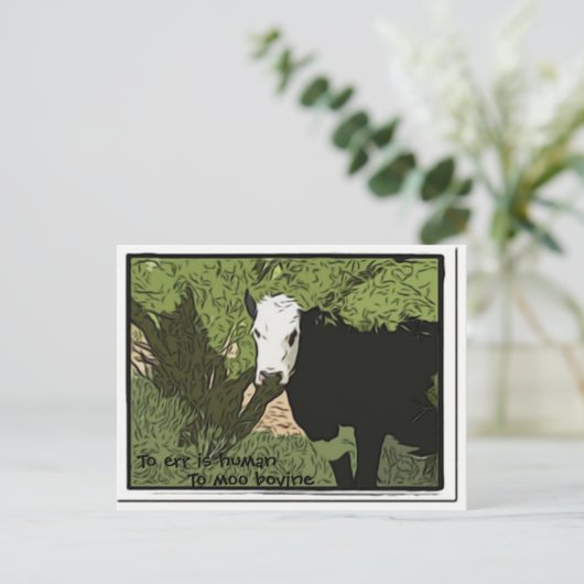 Irrtum ist menschlich, To moo bovine Postkarte (Stehend Vorderseite)