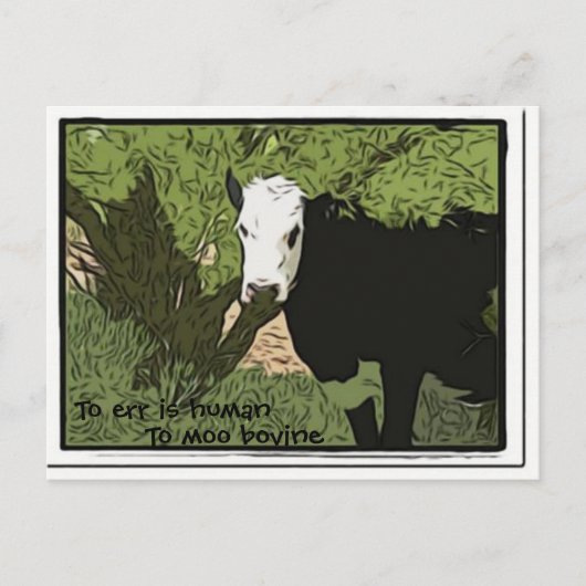 Irrtum ist menschlich, To moo bovine Postkarte (Vorderseite)