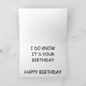 Irrtümliche Bigfoot-Geburtstags-Karte Karte (Innenseite)