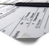 IRS-Steuerformulare mit Rechenmaschine Poster (Ecke)