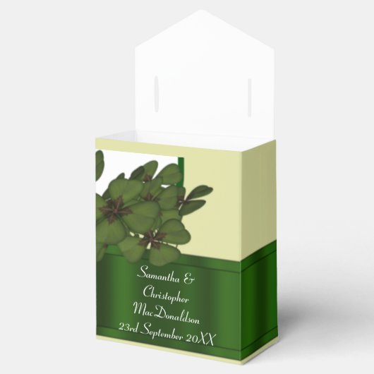 Irsh Green Kleeblatt Hochzeit Geschenkschachtel (Geöffnet)