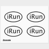 iRun Ovaler Aufkleber (Blatt)
