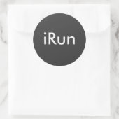 iRun Runder Aufkleber (Tasche)
