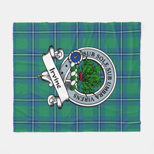 Irvine Ancient Clan Abzeichen Tartan Kariert Fleecedecke (Vorderseite (Horizontal))