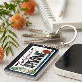 Irvine California flag license plate keychain Schlüsselanhänger (Vorderseite rechts)