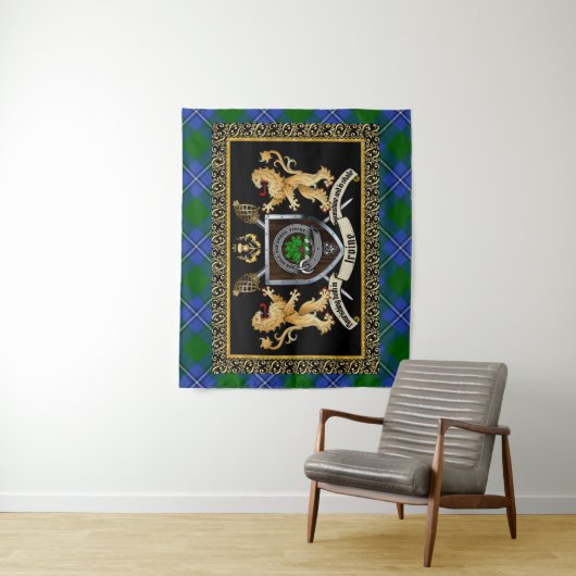 Irvine Clan Abzeichen & Motto w/Lions Wandteppich (Beispiel)