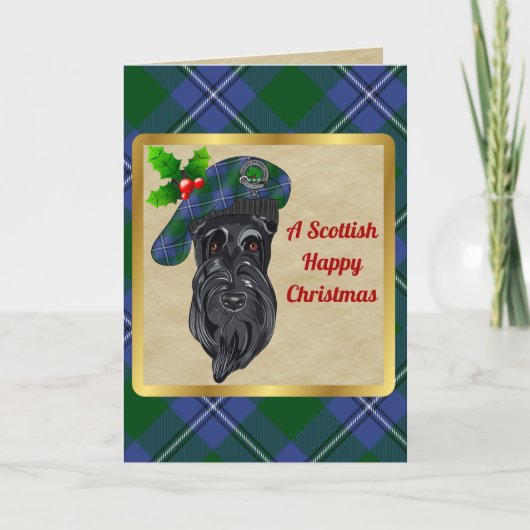 Irvine Clan Abzeichen & Tartan Personalisiert Xmas Karte (Vorderseite)