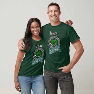 Irvine Clan-Abzeichen- und Tartan-T-Shirt T-Shirt