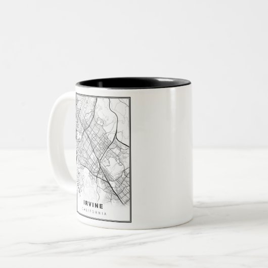 Irvine Map Zweifarbige Tasse (Vorderseite Links)