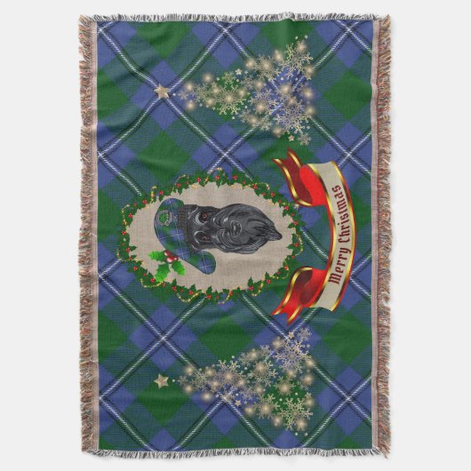 Irvine Scottie Dog Christmas Throw Blanket Decke (Vorderseite Vertikal)