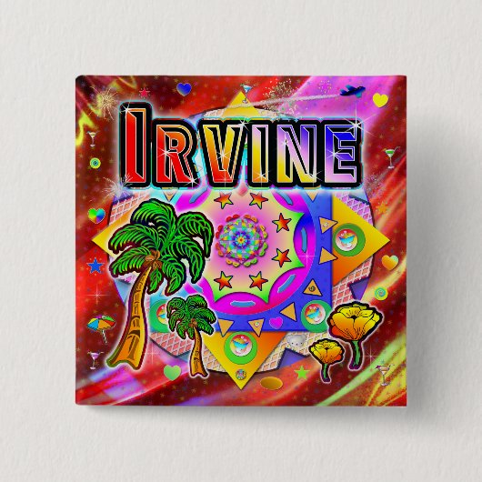 Irvine Tropical Friends Button (Vorderseite)