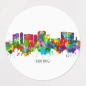 Irving Texas Skyline Etiketten (Design 1)