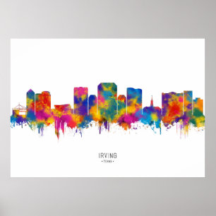 Irving Texas Skyline Poster