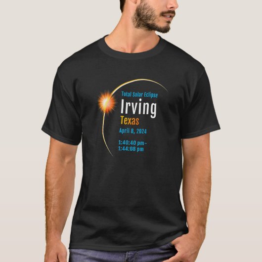 Irving Texas Tx Total Solar Eclipse 2024 1 T-Shirt (Vorderseite)