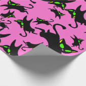 Irving the Black Kitty Pink Geschenkpapier (Ecke)