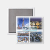 IS0007 Europe, Island, Reykjavik, Kühlschrank Magnet (Vorderseite/Rückseite)