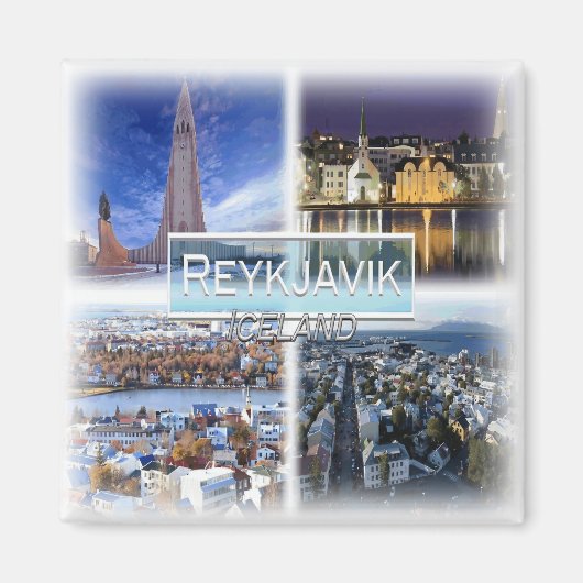 IS0007 Europe, Island, Reykjavik, Kühlschrank Magnet (Vorne)