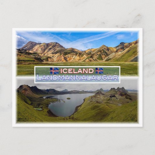 IS Landmannalaugar - Panorama Postkarte (Vorderseite)