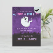 is our boo pink or blue? gender reveal invitation einladung (Stehend Vorderseite)