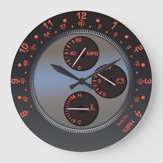IS Tachometer Clock Große Wanduhr (Vorderseite)