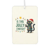 Is This Jolly Enough Black Cat Merry Christmas Tre Autolufterfrischer (Vorderseite)