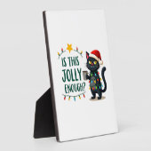 Is This Jolly Enough Black Cat Merry Christmas Tre Fotoplatte (Seite)