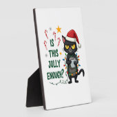 Is This Jolly Enough Black Cat Merry Christmas Tre Fotoplatte (Seite)