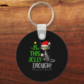 Is This Jolly Enough Black Cat Merry Christmas Tre Schlüsselanhänger (Vorderseite)