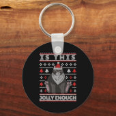 Is This Jolly Enough Cat Christmas Bored Cat Chris Schlüsselanhänger (Vorderseite)