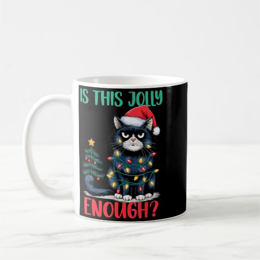 Is This Jolly Enough Cat Christmas Tree Funny Xmas Kaffeetasse (Links)