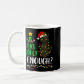 Is This Jolly Enough Funny Black Cat Christmas Tre Kaffeetasse (Links)