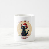 Is This Jolly Enough Funny Black Cat Christmas Tre Kaffeetasse (Mittel)