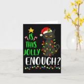 Is This Jolly Enough Funny Black Cat Christmas Tre Karte (Gelbe Blume)