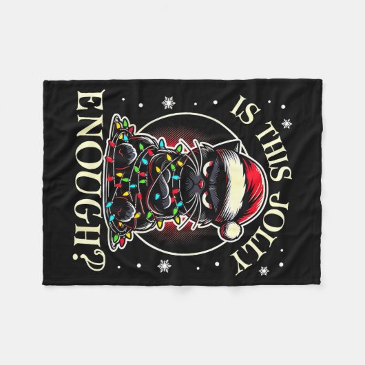 Is This Jolly Enough Funny Cat Christmas Meme Fleecedecke (Vorderseite (Horizontal))