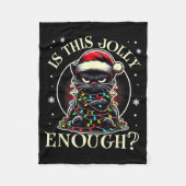Is This Jolly Enough Funny Cat Christmas Meme Fleecedecke (Vorderseite)