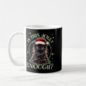 Is This Jolly Enough Funny Cat Christmas Meme Kaffeetasse (Links)