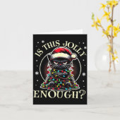 Is This Jolly Enough Funny Cat Christmas Meme  Karte (Gelbe Blume)