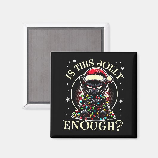 Is This Jolly Enough Funny Cat Christmas Meme  Magnet (Vorderseite/Rückseite)