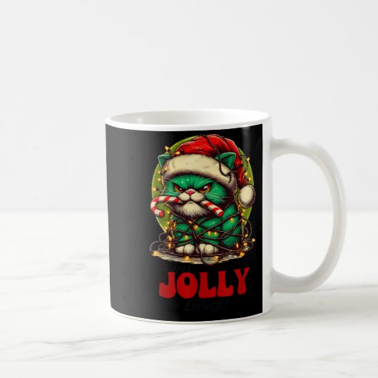 Is This Jolly Enough_ Funny Cat For Christmas Sarc Kaffeetasse (Rechts)