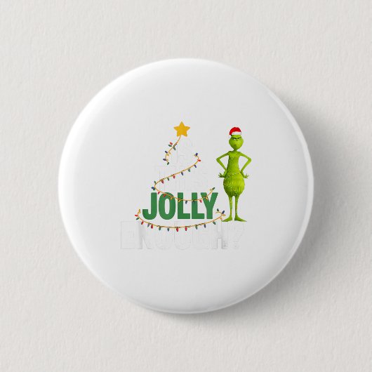 Is This Jolly Enough Funny Christmas Tree Lights H Button (Vorderseite)