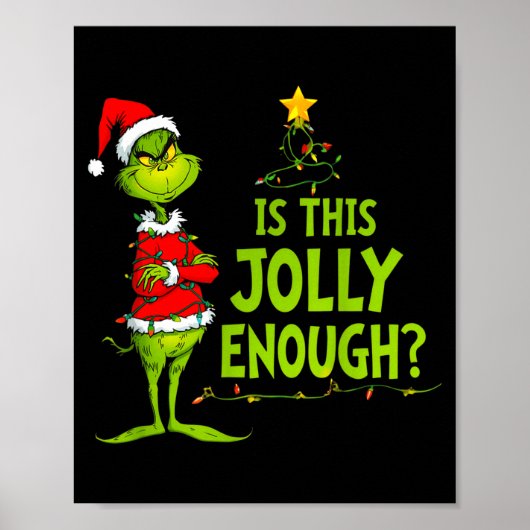 Is This Jolly Enough Funny Christmas Tree Lights H Poster (Vorne)
