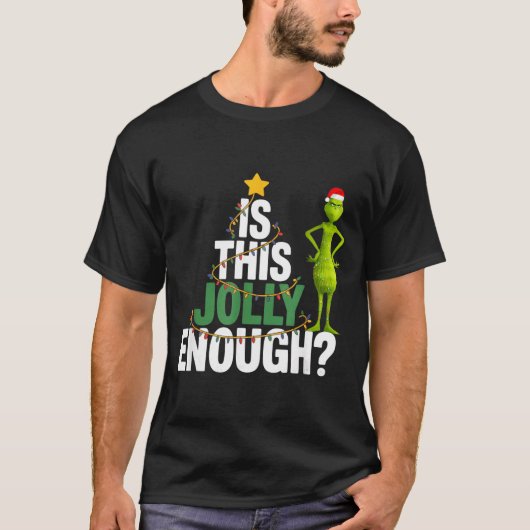 Is This Jolly Enough Funny Christmas Tree Lights H T-Shirt (Vorderseite)